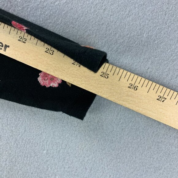 J‎ Jill Top Womens Small Petite Black Floral Pullover Tee Supima Cotton Stretchy - Picture 12 of 14